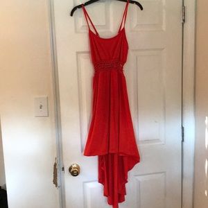 Orange high-low dress